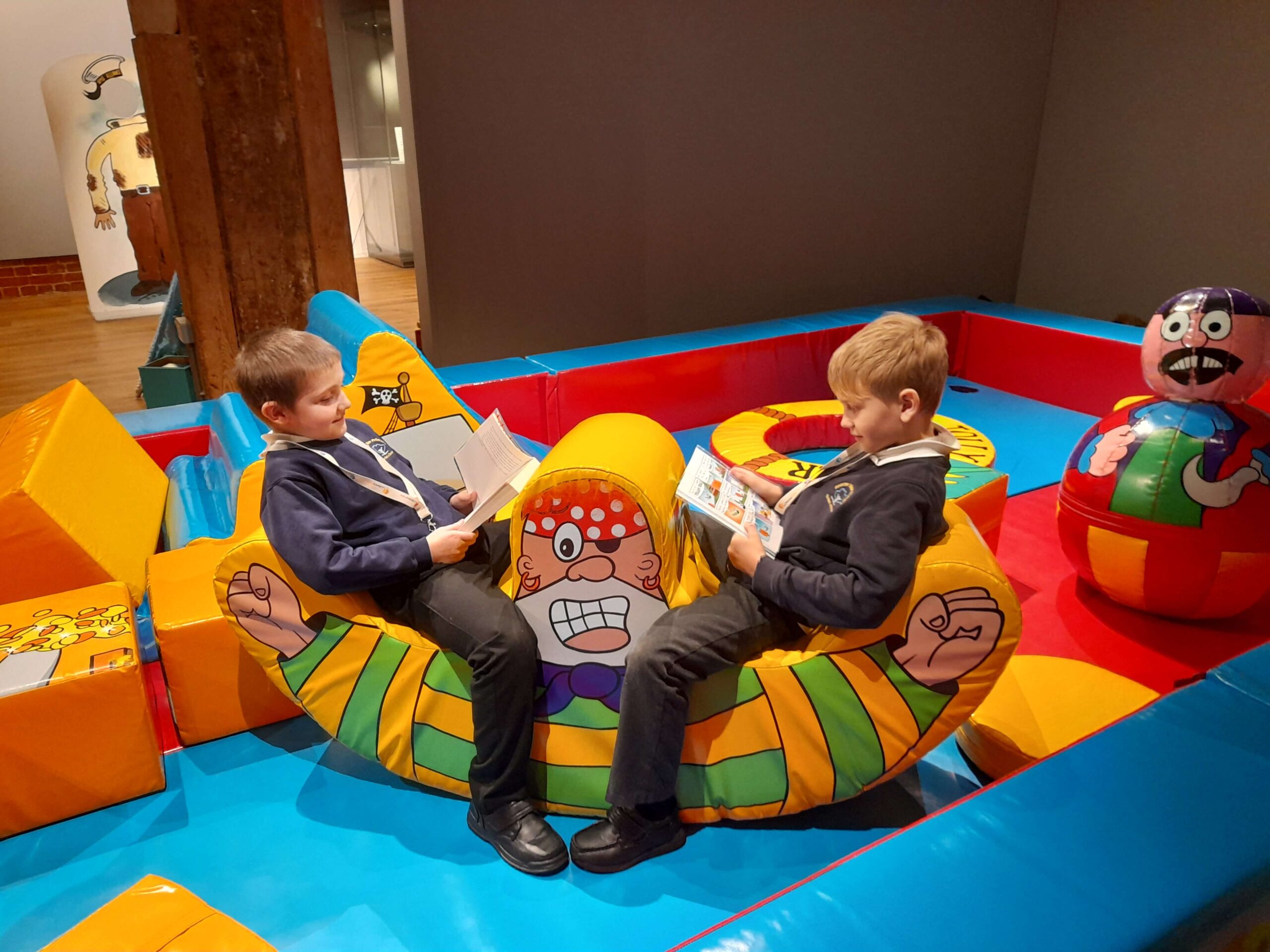 Leo and Christian reading together
